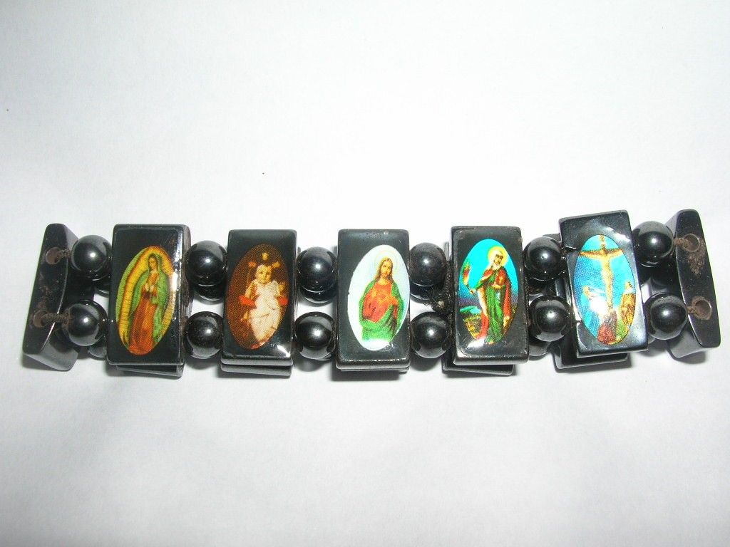 20 Off!Vintage Religious Jesus Bracelets Virgin Mary Glass