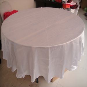 10PCS MOQ Free Shipping-- WHITE Color Satin Fabric Round Tablecloth For Wedding Banquet Party Hotel Use