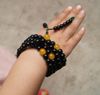 Tibetan buddhist prayer beads, black agate retro charm 108 beads beaded bracelet necklace