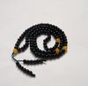 Tibetan buddhist prayer beads, black agate retro charm 108 beads beaded bracelet necklace