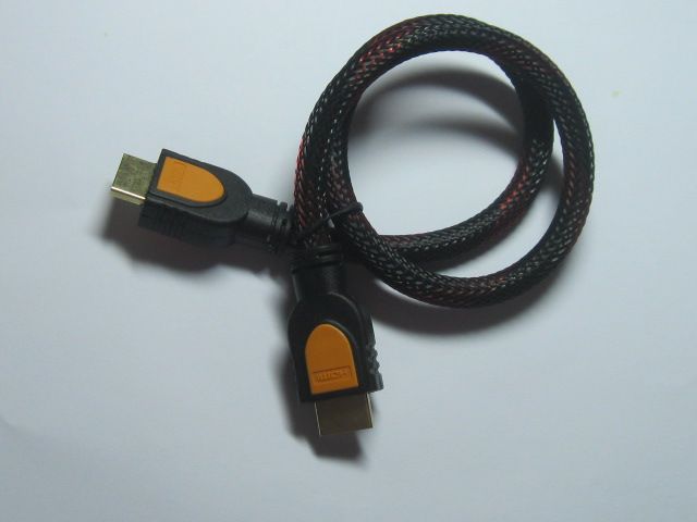 

1 pcs Red/Black Mesh Hi-Speed Gold Plated Male to Male HDMI 19pin Cable 50cm