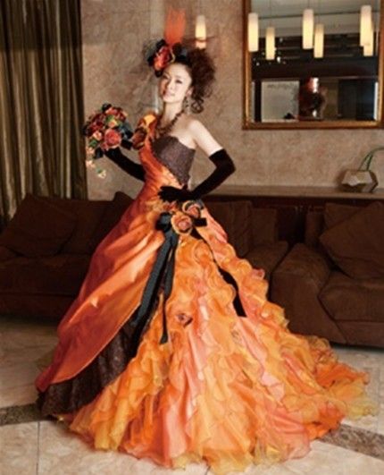 Acquistare Arancio E Nero Abiti Da Sposa In Taffetà E Organza Abito Da Sposa  Quinceanera Ball Gown Dress Economico | Consegna Veloce E Qualità | DHgate  Italy