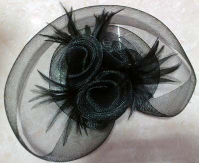 Mini Top Hat Fascinator Feather Birdcage Veil Accessory Fur Veil Bow Feather Barrette 20pcs/lot#1950