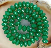 DIY semi-finished products 5x8mm Green Emerald Gem Faceted Abacus Loose Bead 15 inches
