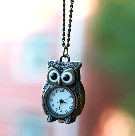 Sacred Owl Necklace Pocket Watch Pocket Klockor Halsband Kvinnors Tillbehör