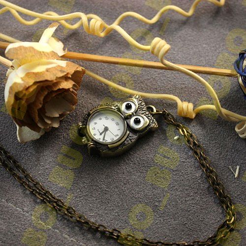 Sacred Owl Necklace Pocket Watch Pocket Klockor Halsband Kvinnors Tillbehör