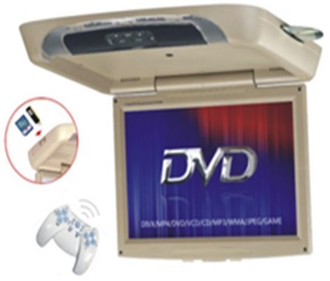 17 Flip Down Roof Mounted Car Dvd Player With Digital Lcd Dvd Divx Ir Fm Usb Sd Game Tv Clock Dvd Player App Dvd Player Apps From Car88av 180 91