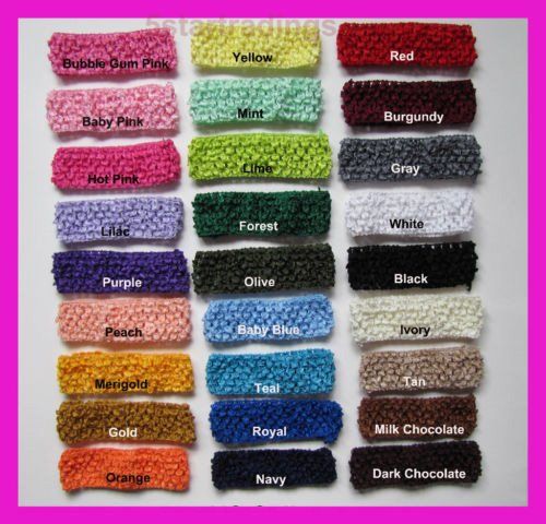 

120pcs/lot Crochet headband waffle headband for baby 1.5 inch, Multi-color