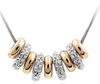 ¡Hotsale! Collar de cadena de serpiente de plata 9 Anillos de oro Collar de diamantes de imitación completo Precio de fábrica