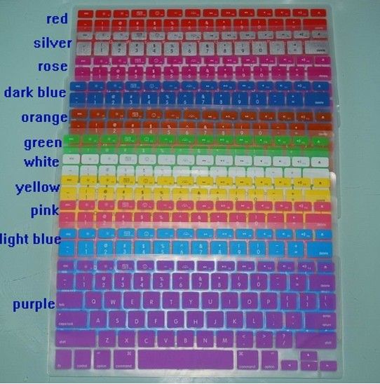 Чехол для ноутбука Силиконовый KeyBoard Защитная крышка для MacBook 12 цветов 1000 шт. / Лот