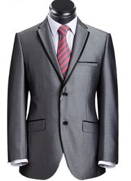 Best custom made dark gray fresh wool suit cheap Men suits Fashion man SuitS wedding groom tuxedos groomsmen dress