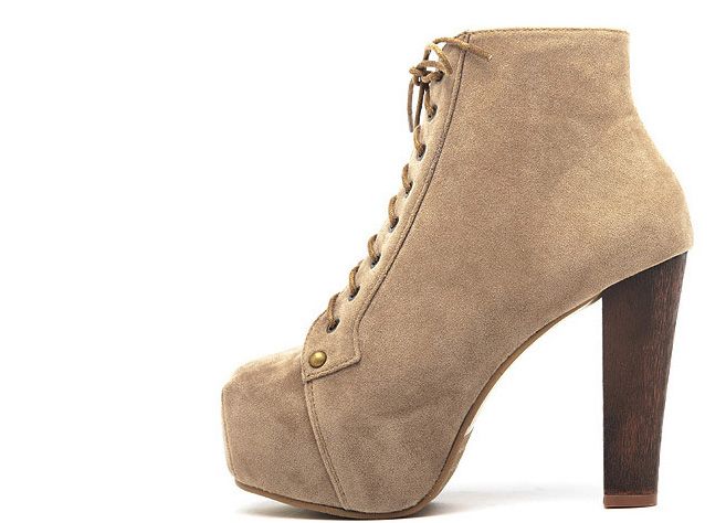 black ankle boots with tan heel
