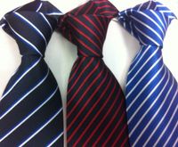 Mens south korea silk Stripe Necktie Stripe tie Business Tie...