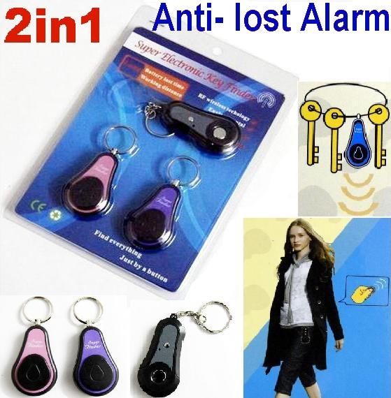 2 In1 Wireless RF Electronic Key Finder Locator Key Chain Anti-Lost Alarm 1Transmitters 2 Odbiorniki