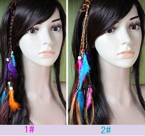 Hotsale Handmade Hair Headband Braid Hair Jewelry Feather Extensions Hair Clips For Women Fashion New 10pcs/lot
