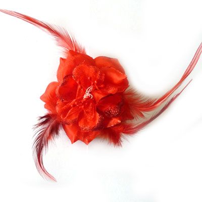 Preço de fábrica! Broche pin flor jóias grampo de cabelo pena real grampo de cabelo broches de flores