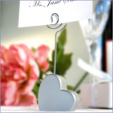 ! Silver Heart Shape Place card Holder Wedding Favors,place card clip favors,