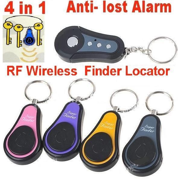 4-in-1-Anti-Verlust-Alarm, kabelloser RF-Elektro-Finder, Schlüsselanhänger + 1 Sender + 4 Empfänger