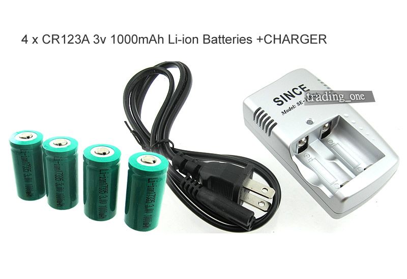 2021 4x CR123A 3.0V CR123 3V CR Rechargeable Battery+CHARGER From Happy