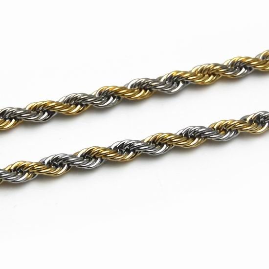 10pcs wholesale mens&boys Stainless steel gold&silver 2.4mm charming rope Chain Necklace 21.6''