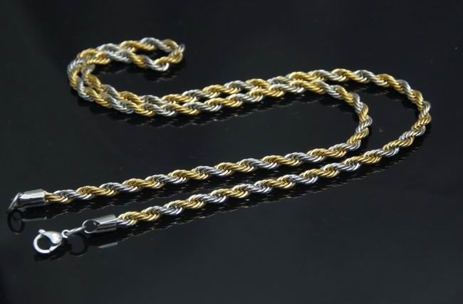 Оптовая продажа mensboys нержавеющей стали goldsilver 2.4 мм очаровательная веревка цепи ожерелье 21.6