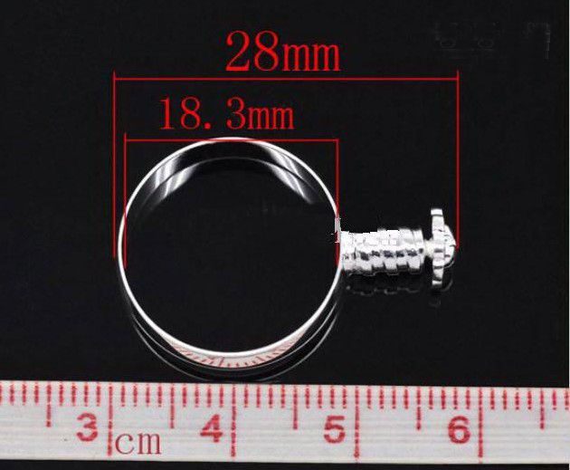 Hot Koop 60 stks Ringen Charm Bead Fit Europees Glas / Crystal Bead Grootte 7,8,9 Met schroef