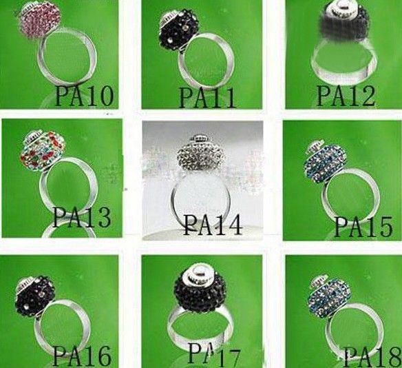 Bästsäljande 30pcs Ringar Charm Bead Passform European Glass / Crystal Bead Storlek 7,8,9 med skruv