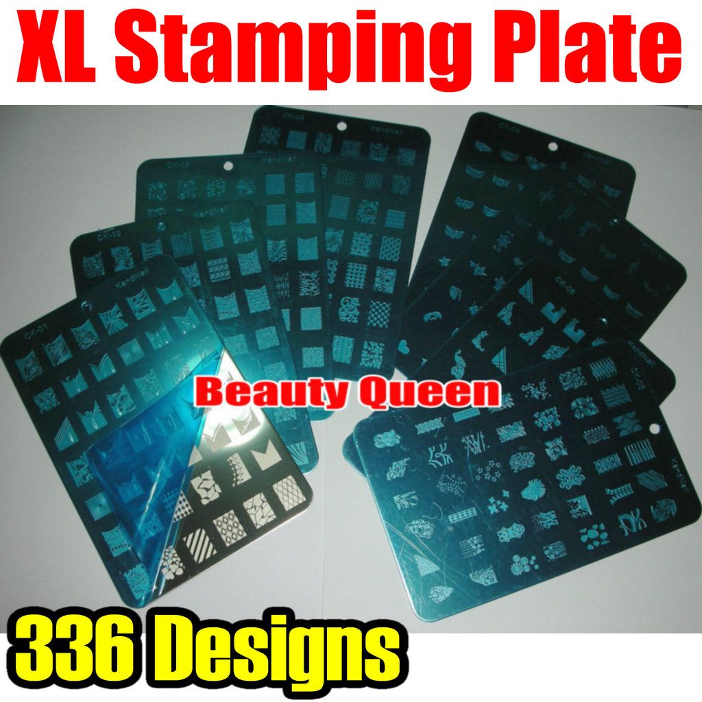 336 Designs XL Stamp Stamping Image Plate French Full Desgin Nail Art Large Template DIY