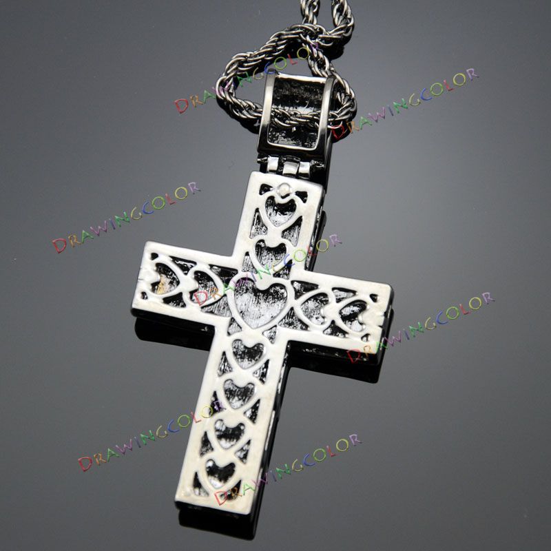 Hip Hop Jewelry Black Diamond Iced Out Cross Pendant Goodwood Style
