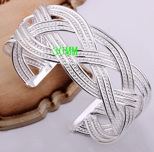 

Бестселлер дешевые покрытие 925 серебро мечта сетки вместе браслет манжеты брасле