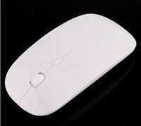 Großhandel Freies Verschiffen Ultrablimische USB-drahtlose Maus weiß Mini-optische Maus 30pcs / lot