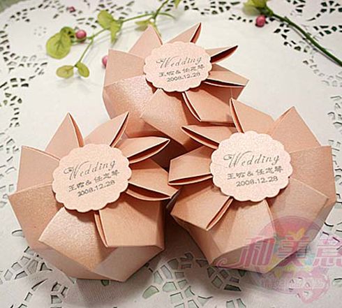 High Quality Light Pink Wedding Favor Box Candy Sweet Bags Boxes
