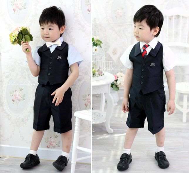 Little boy wedding outfit Whether a boy's suit is needed for a wedding, First Communion, holiday party or other formal event, you will find something perfect in our online catalog. We have an extensive collection of boy's suits in a large selection of styles and colors to fit any occasion.