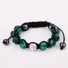 Lowest price retail 11 color Freedom choice disco ball pave beads crystal bracelets jewelry Hand woven friendship bracelets