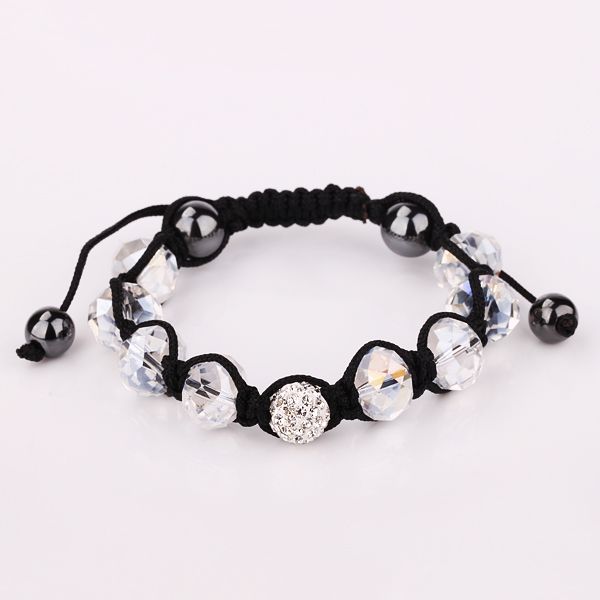 Lowest price retail Freedom choice disco ball pave beads crystal bracelets jewelry Hand woven friendship bracelets