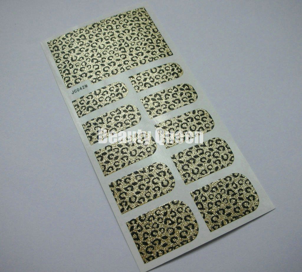 Diseño de Corea Nail Decal Leopard Glitter Nail Art Wrap Wraps Sticker Foils Tips Decal Decoration Adhesive Applique * Alta calidad NUEVA Moda