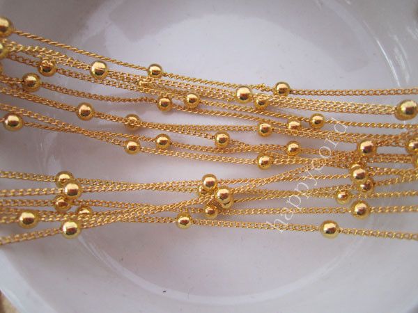 Wholesale-- Plated Silver bright bead chains for jewelry making 3mm 32feet