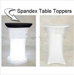 Various Color Spandex Table Cloth 60/70/80/90cm Round Topper/Stretch Cocktail Table Cover Cap 10PCS