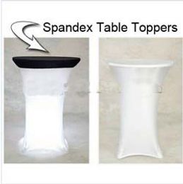 Vary Color Spandex Tovaglia 60/70/80/90 cm Topper Topper / Coperchio da tavolo da cocktail elasticizzato Cappellino 10pcs