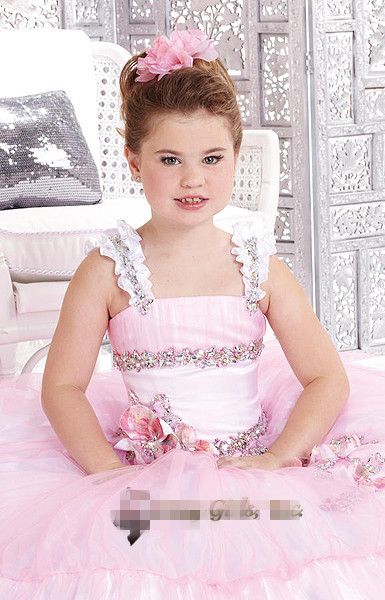 

Joan Calabrese Flower Girl Communion Dress Satin & Lace Style, Ivory