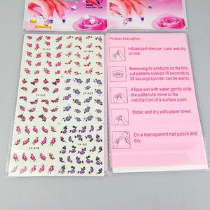 100 sztuk / partia Mix Wzory Nail Art Naklejki Naklejka Wody Water Slide Tymczasowe naklejki tatuaże