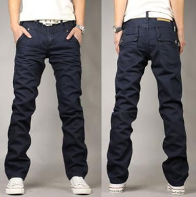 2020 2012 Korea Men's Slim Fit Classic Jeans Trousers Straight Leg ...