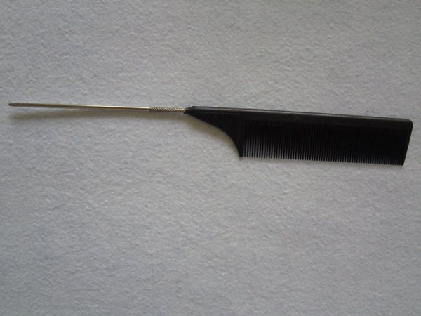 PROFESSIONAL HAIRDRESSING Fine Toothed Metal Pin Tail - Hair Sectioning Comb / Hair Extensions Comb