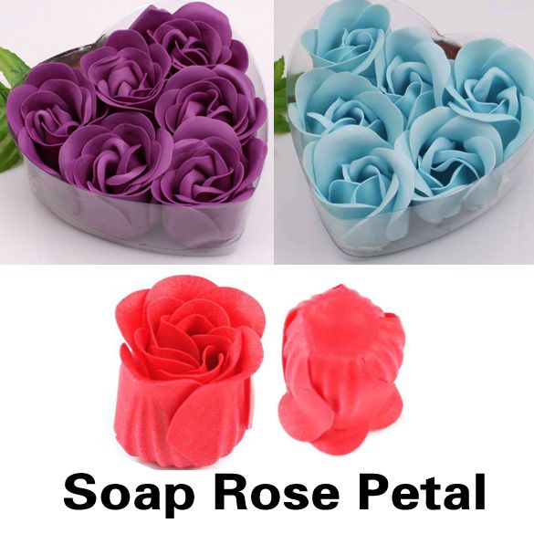 Bath Body Soap Rose Petal Gift Wedding Favor Colors Flower Soap+Hot