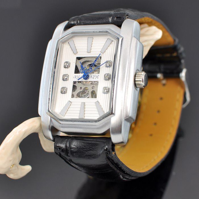 Square Face Watch With Diamond Automatic Mechanical Watch Luxury