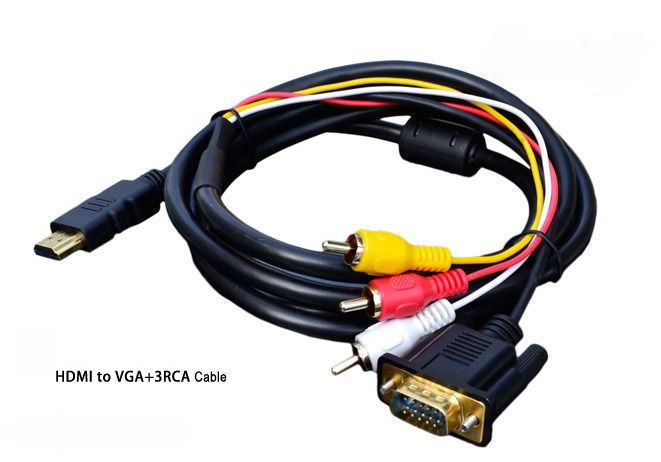 1.5M de HDMI a RCA AV por componentes VGA HD15 Vídeo Audio Cable HDMI