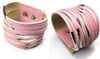 Hot Sale Belt Buckle 13-Layer Filament PU Läder Breda Armband Läderarmband 10st