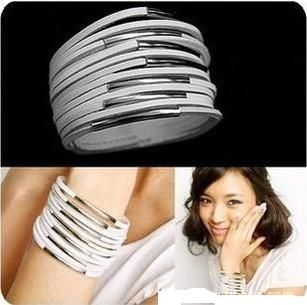 Hot sale Belt buckle 13-layer filaments PU leather wide bracelet leather bracelet 10pcs