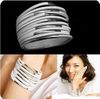 Hot vente Boucle de ceinture 13 couches de filaments en cuir PU large bracelet en cuir bracelet 10pcs