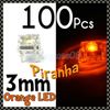 3mm Superflux Piranha Turuncu LED Diyot Işık Boncukları Otomatik Ampul için